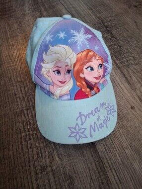 Disney Frozen Girls Light Blue Baseball Cap with Character Tag